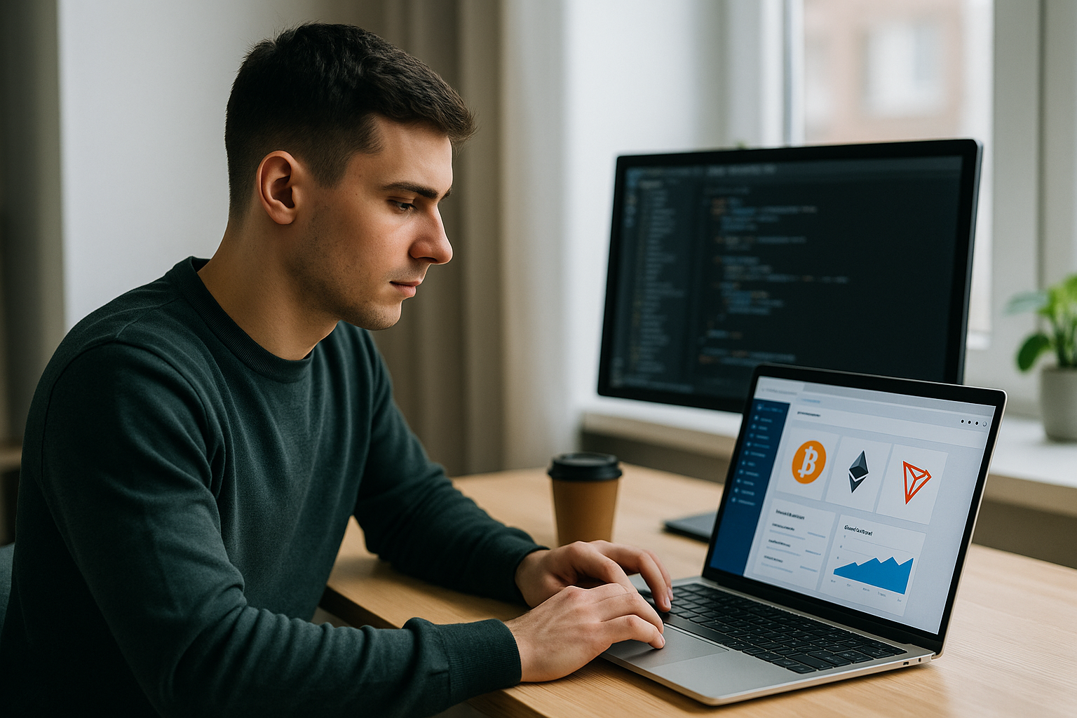 Crypto developer at work